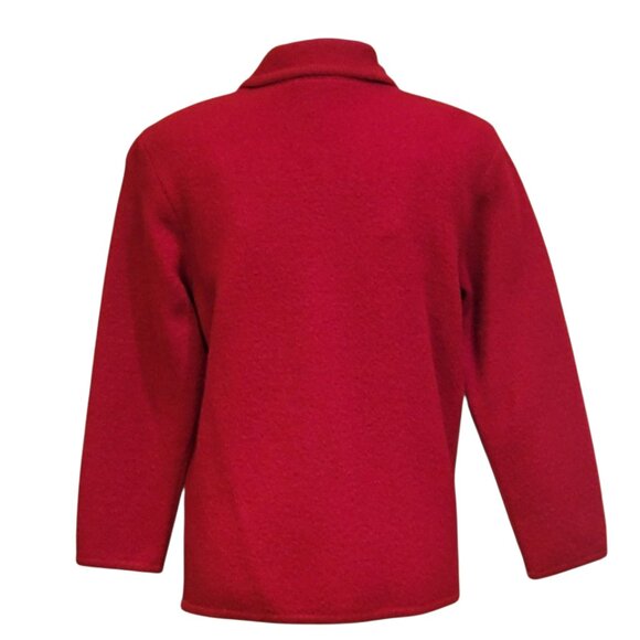 Talbots Vintage Red 100% Wool Cardigan Jacket with Pockets Like New Sz 6 Petite - Picture 5 of 14